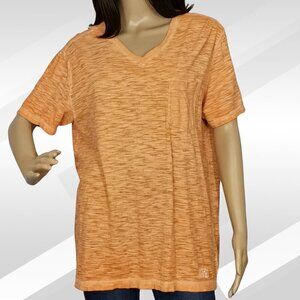 2/$20 Express Slub Orange V-Neck Short Sleeve Tee Size L Casual T-Shirt